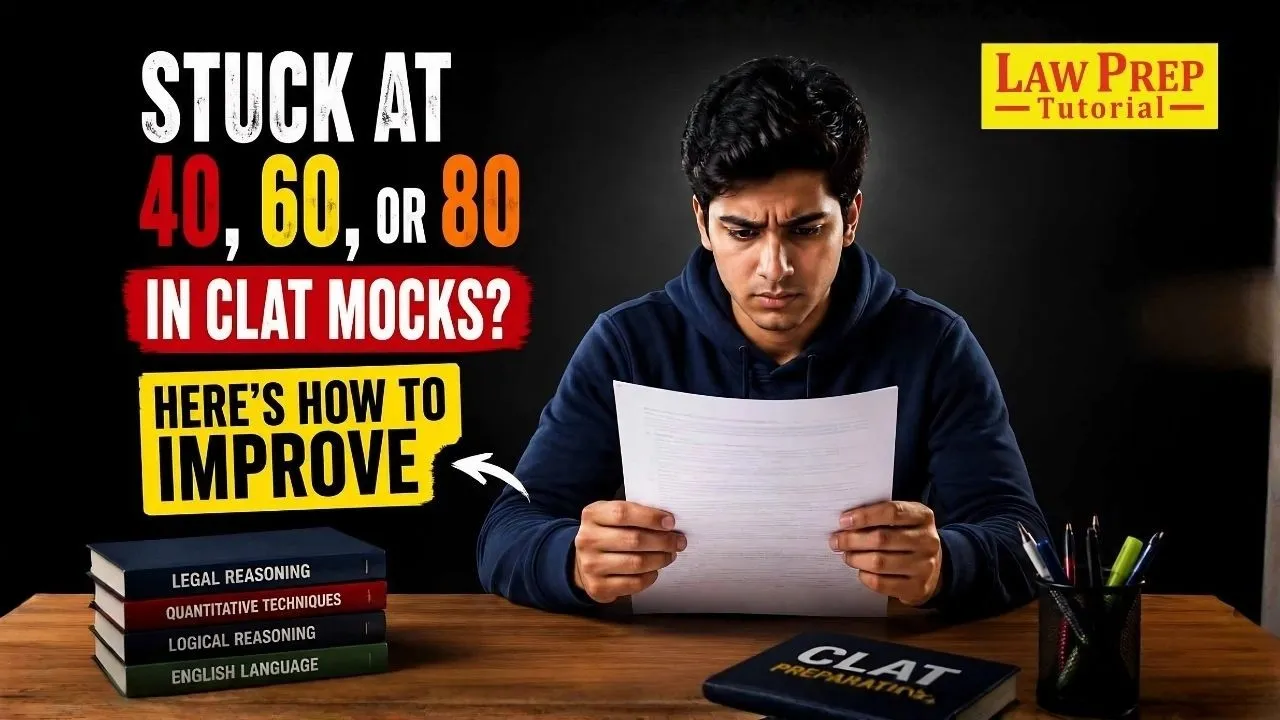 Read more about the article Stuck at 40, 60, or 80 in CLAT Mocks? Here’s How to ImproveDiscover easy steps to fix low CLAT mock scores and improve faster. Learn how to move from 40–80 range to better marks in a simple way.