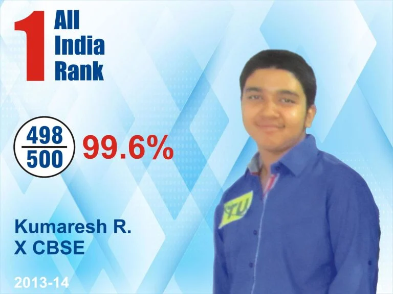 Kumaresh R, All India Rank 1, CBSE Class 10 2013-14, 99.6% (498/500), Universal Tutorials