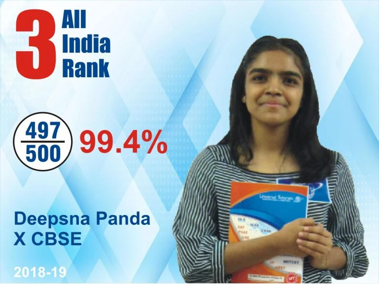 Deepsna Panda, All India Rank 3, CBSE Class 10 2018-19, 99.4% (497/500), Universal Tutorials