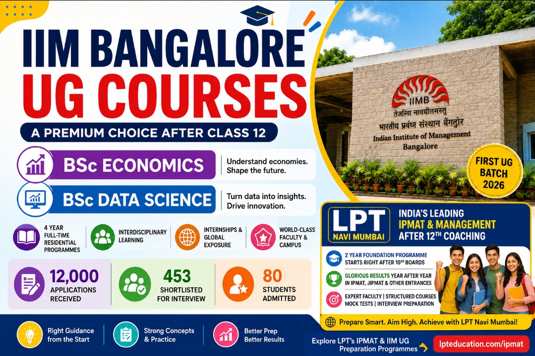Read more about the article IIM Bangalore UG Courses: BSc Economics & Data Science, Admission & Careers